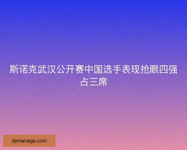 斯诺克武汉公开赛中国选手表现抢眼四强占三席